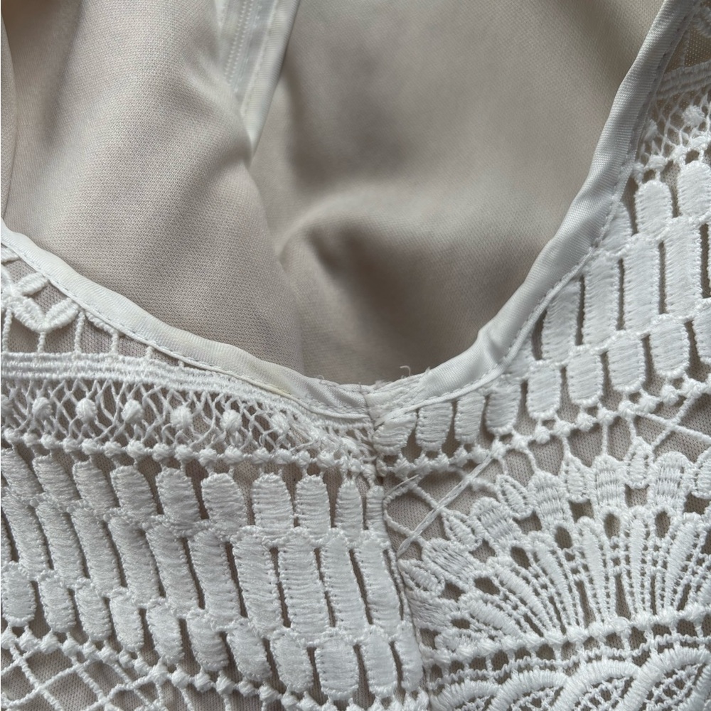 WHBM Elegant White off Lace Dress - Picture 8 of 9